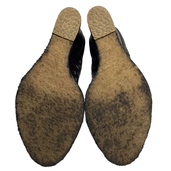 Report Jocelyn Wedge Shoes Women's Size 7.5 M Brown Perforated Leather Boho - Picture 10 of 11